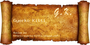Gyerko Kitti névjegykártya